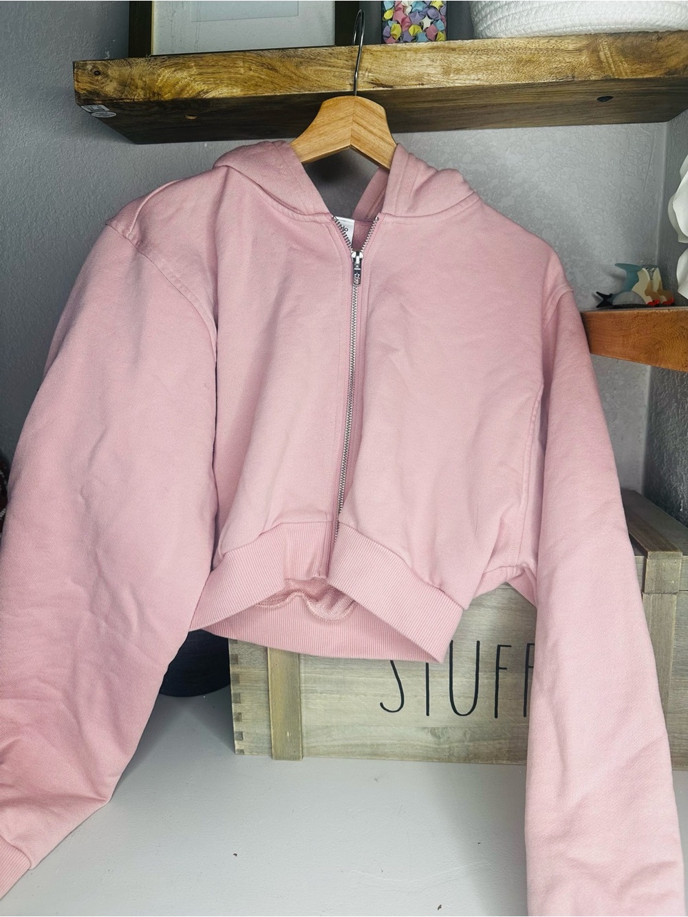 Alo Yoga • Sweet Escape Full Zip Hoodie • Vintage Pink • Sz M - Picture 4 of 6